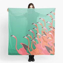 Fresco of Flamingos Scarf