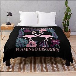 Obsessive Flamingo Disorder Throw Blanket