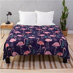 Flamingo Drawing Throw Blanket