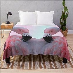 Pink Flamingo Throw Blanket
