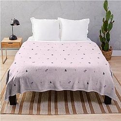 The Killers Pattern Flamingo, K, Male Symbol and Lightning Bolt Throw Blanket
