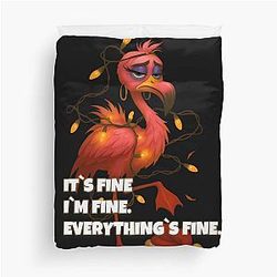 It's Fine Flamingo Christmas Duvet Cover