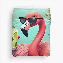 Cool Tropical Flamingo Funny Summer Beach Gift Duvet Cover