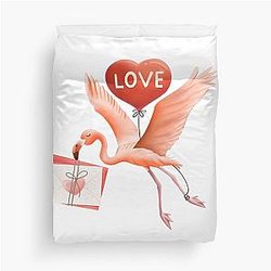 Flamingo Valentine's Day Duvet Cover