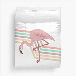 Totally 80s Flamingo Duvet Cover
