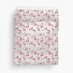Flamingo Art on Pink Duvet Cover