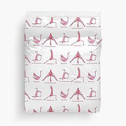 Funny Flamingo Yoga Duvet Cover