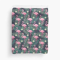 Flamingo Tropical Flower Duvet Cover