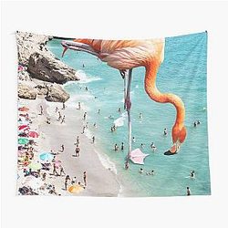 Flamingos on the Beach, Wildlife Birds in Nature Fantasy Beach Summer Photography