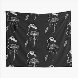 Bone Animals: Flamingos, Absurd Art Tapestry