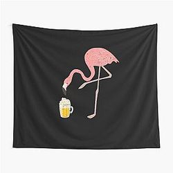 Flamingo Drinks Beer Tapestry