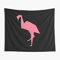 Pink Origami Flamingo Tapestry