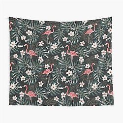 Flamingo Palm Plumeria Tapestry