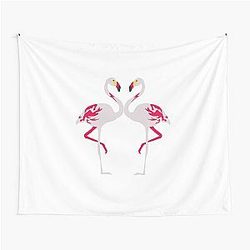 Elegant Pink Flamingo Art Tapestry