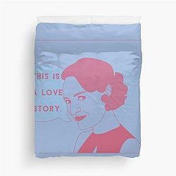 Fleabag This is a Love Story Pink Blue Pastel Illustration Duvet Cover