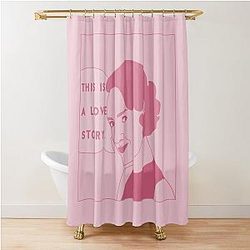 Fleabag a Love Story Pink Pastel Illustration Shower Curtain