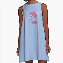 Fleabag This is a Love Story Comic Pink Pastel Illustration A-Line Dress