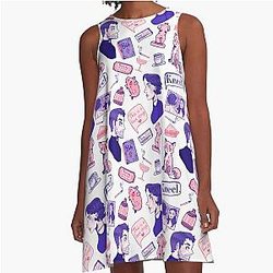 Fleabag by Phoebe Waller Bridge A-Line Dress with Hot Priest Repeat Pattern Color Version