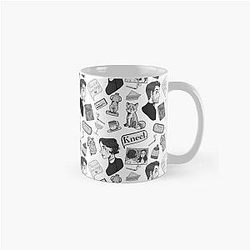 Fleabag Black and White Priest Design Repeat Pattern Classic Mug