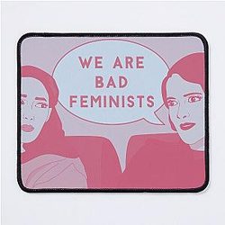 Fleabag We Are Bad Feminists Pink Pastel Illustration Mouse Pad