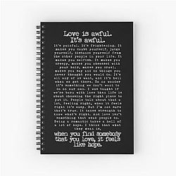 Fleabag Love Speech with Hot Priest Wedding Featuring Typewriter Quote in a Spiral Notebook