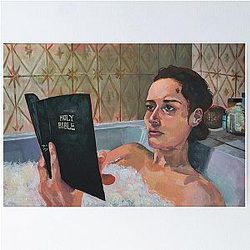 Fleabag Reading the Bible in the Bathroom Poster