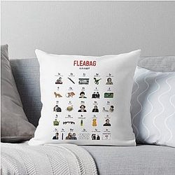 Alphabet Fleabag Throw Pillow