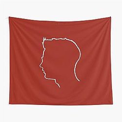 Depeche Mode Andy Fletcher profile white outline red background Tapestry
