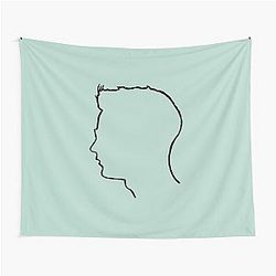 Depeche Mode Andy Fletcher profile black outline blue background Tapestry