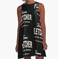 Team Fletcher Personalized Name A-Line Dress