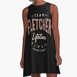 Team Fletcher Lifetime Member Personalized A-Line Dress