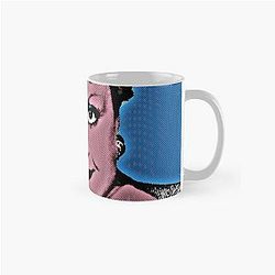 Jessica Fletcher in Pop Art Style Lithography Classic Mug with Blue Background