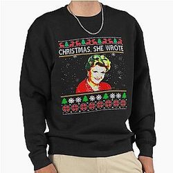 Red Christmas Images Jessica Fletcher Murder Art Pullover Sweatshirt