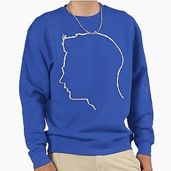Depeche Mode Andy Fletcher profile white outline black background Pullover Sweatshirt