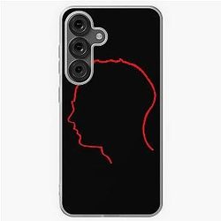 Depeche Mode Andy Fletcher profile red outline on a black background Samsung Galaxy Soft Case