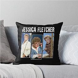 Three Beautiful Jessica Fletcher Murder Images Art Throw Pillow