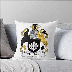 Fletcher Coat of Arms Family Crest Throw Pillow