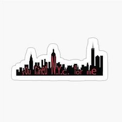 Fletcher NYC Skyline with Lyrics Sticker