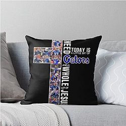Florida Gators Football 
All I Need Today Is a Little Bit of Gators and a Whole Lot of Jesus Throw Pillow