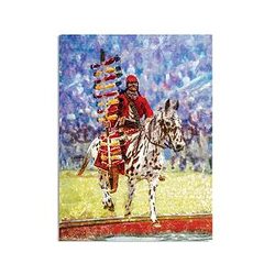 Chief Osceola riding Renegade Florida State Seminoles FSU NCAA College Football Mascot Art Print on 18x24 Stretched Gallery Wrap Canvas Frame