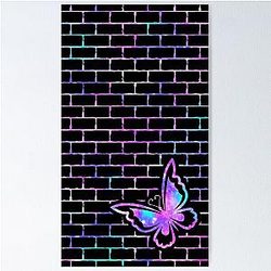 Butterfly on the wall Poster