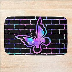 Butterfly on the wall Bath Mat