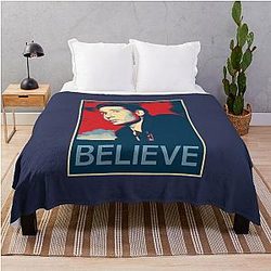 Fox Mulder Says Believe Throw Blanket