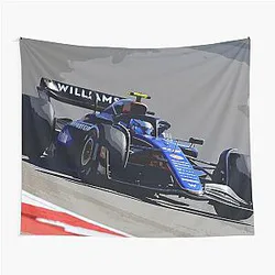 Franco Colapinto racing his 2024 F1 race car watercolor Tapestry