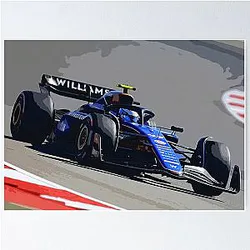 Franco Colapinto racing in his 2024 F1 race car watercolor Poster