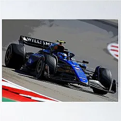 Franco Colapinto racing in his 2024 F1 race car abstract poster