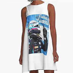 5304 Franco Colapinto Argentine flag background A Line Dress