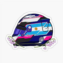 Franco Colapinto 2023 Helmet with flowers sticker