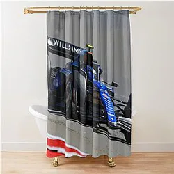 Franco Colapinto racing his 2024 F1 racecarAbstract Shower Curtain