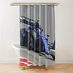 Franco Colapinto racing in his 2024 F1 race car Shower Curtain